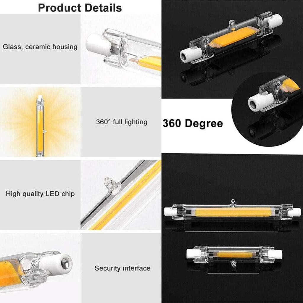 Dimmable 118mm 20W R7S LED Bulbs(4 Pack)- LED COB Light 150W Halogen Equivalent 118mm R7S LED J T-ype T3 120V