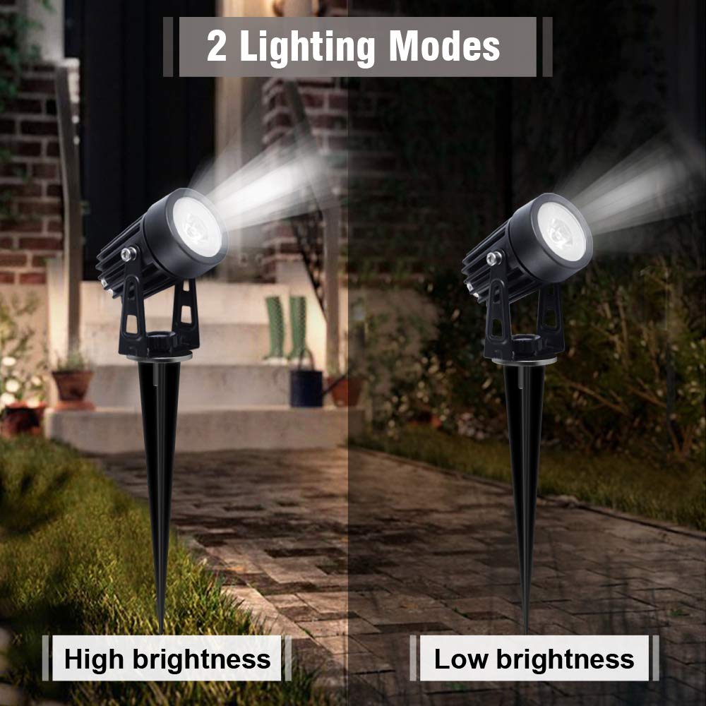 Solar Spotlights Landscape Lights Low Voltage Outdoor Solar Spotlight IP65 Waterproof 9.8ft Cable Auto On/Off with 4
