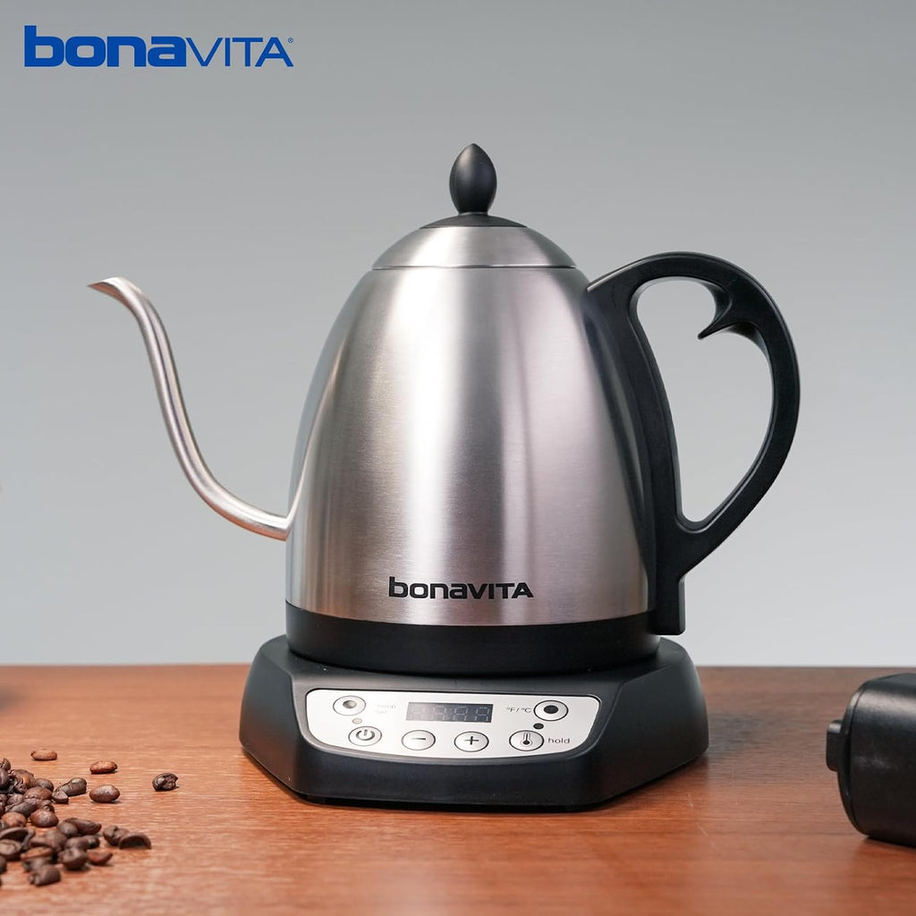 1L Digital Variable Temperature Gooseneck Electric Kettle for Coffee Brew and Tea Precise Pour Control, 6 Preset