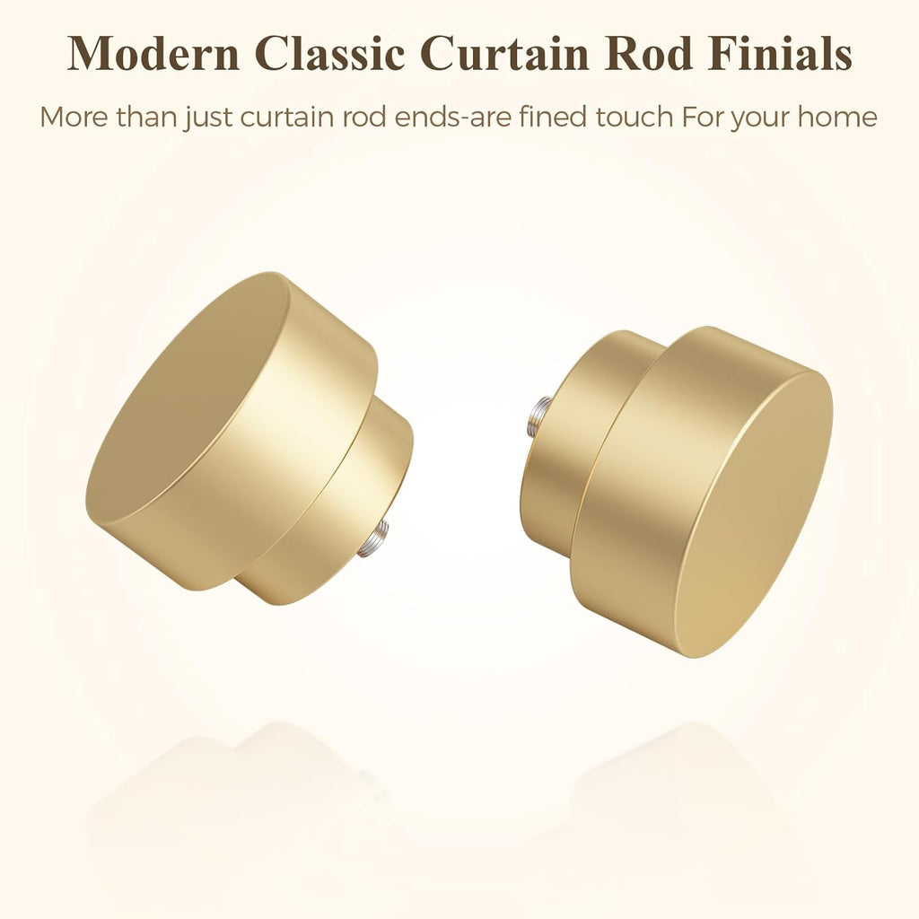 2 Pack Gold Curtain Rods 48 to 84 Inch(4-7FT),1 Inch Heavy Duty Curtain Rods,Adjustable Curtain Rod Set,Modern