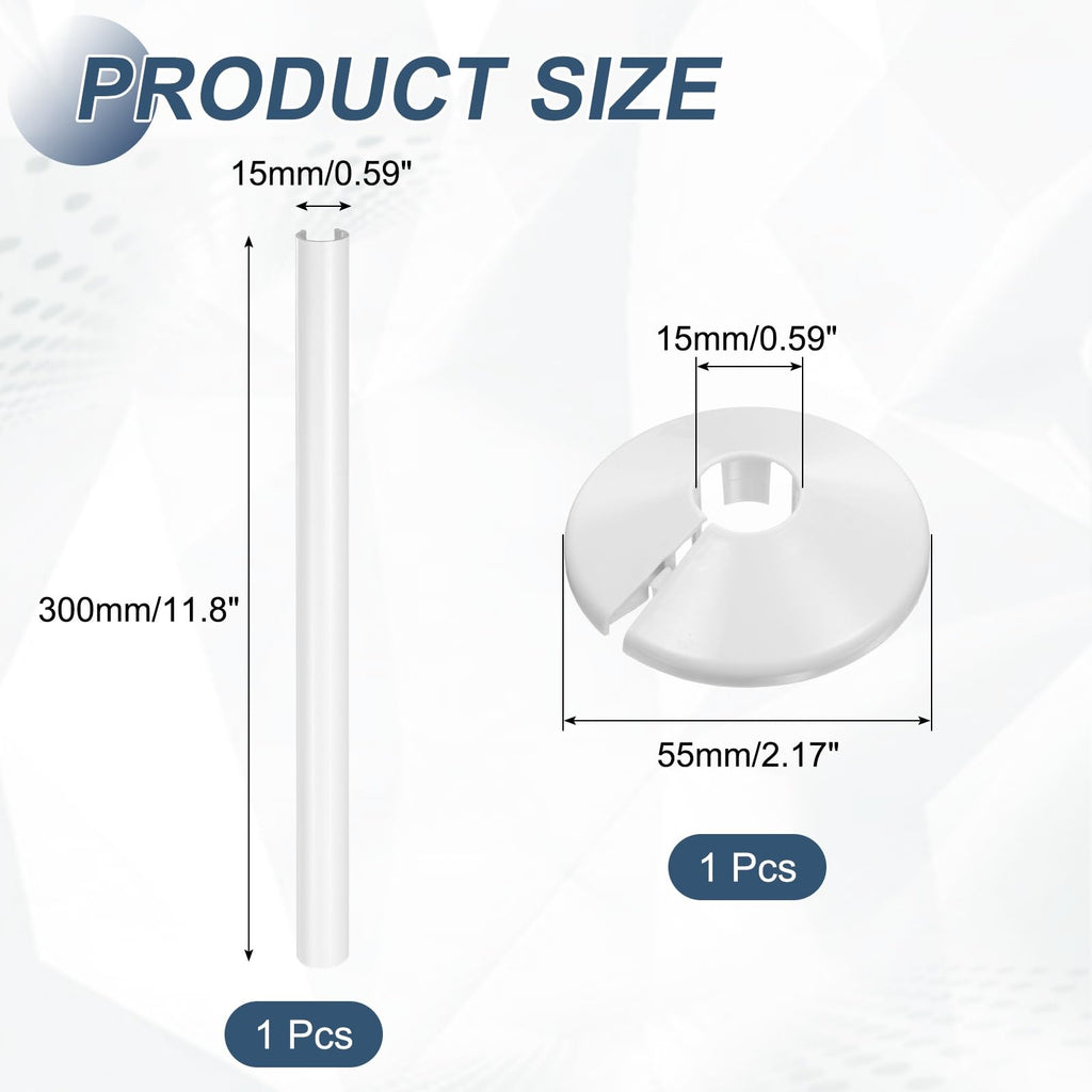 Radiator Pipe Cover Kit Fit 15mm/0.59" Tube