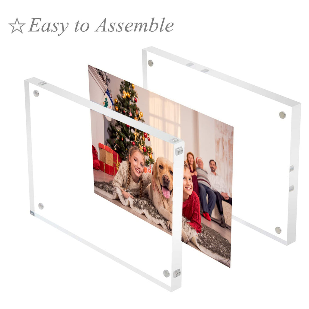 4x6 Acrylic Frame 3 Packs, Acrylic Picture Frame 20mm Thicker Block