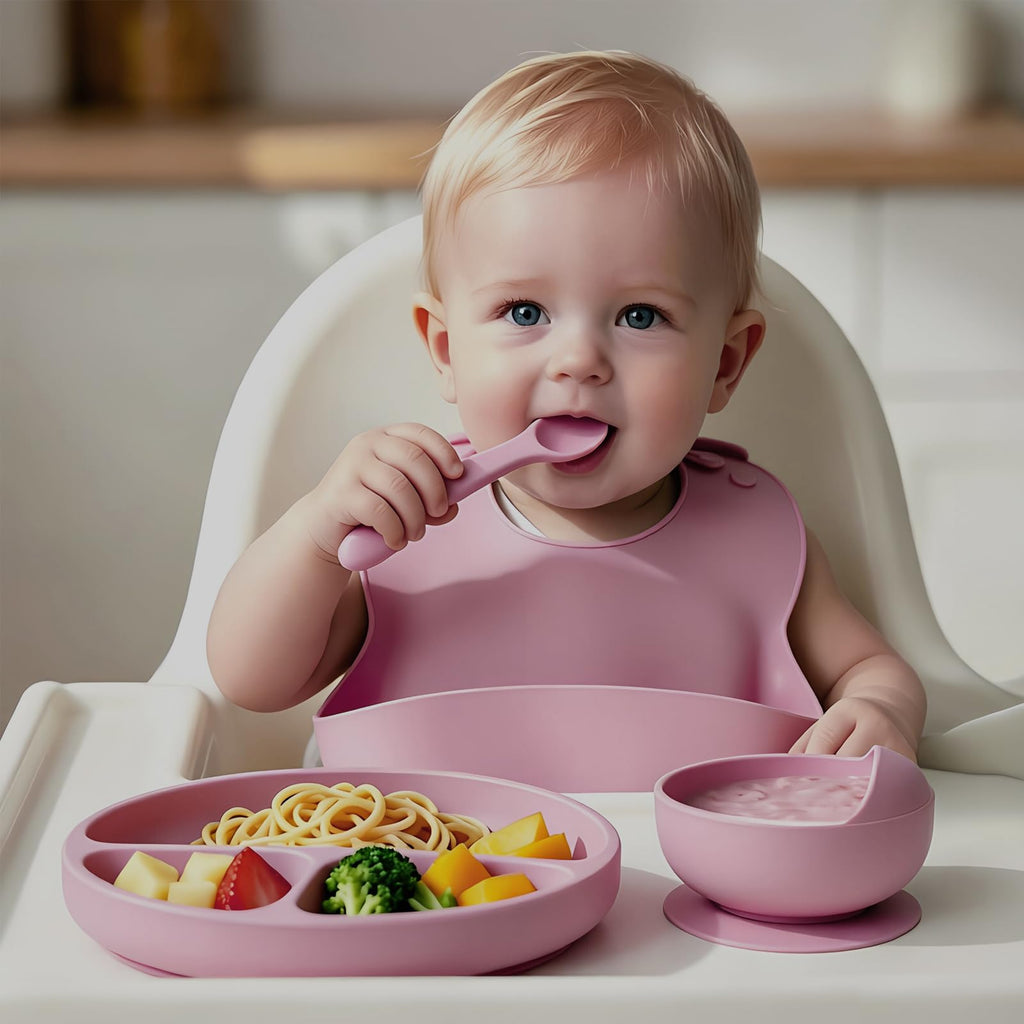 19 Pcs Silicone Baby Feeding Set Eating Essentials for Newborn