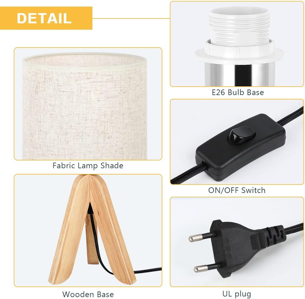 Small Table Lamp Cute Kids Desk Lamp Nightstand Bedside Lamp with Fabric Shade for Children Room Study Room Bedroom