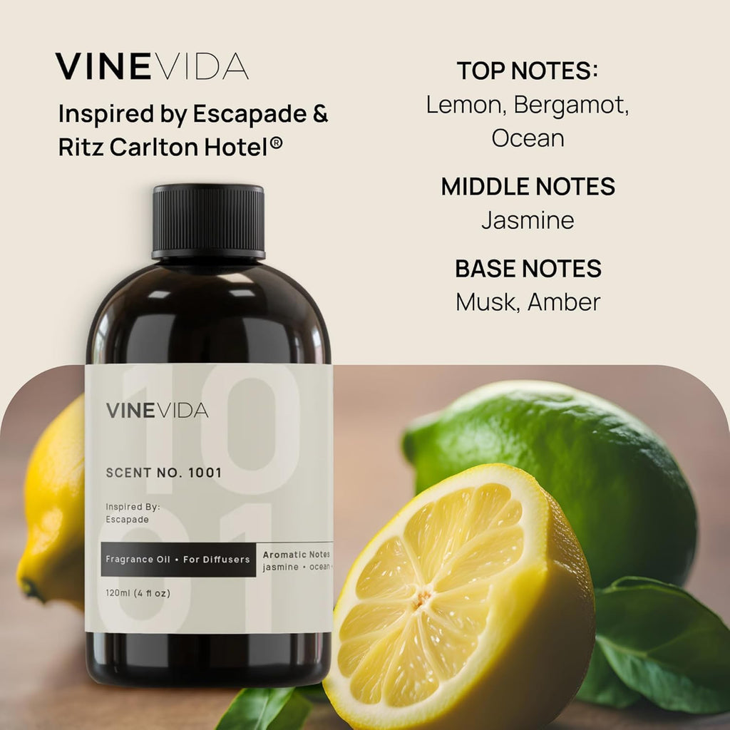 (4oz) Hotel Diffuser Oil - Home Luxury Scents - Cold Air Diffuser Oil | Essential Oil No.1001 - Set of 4