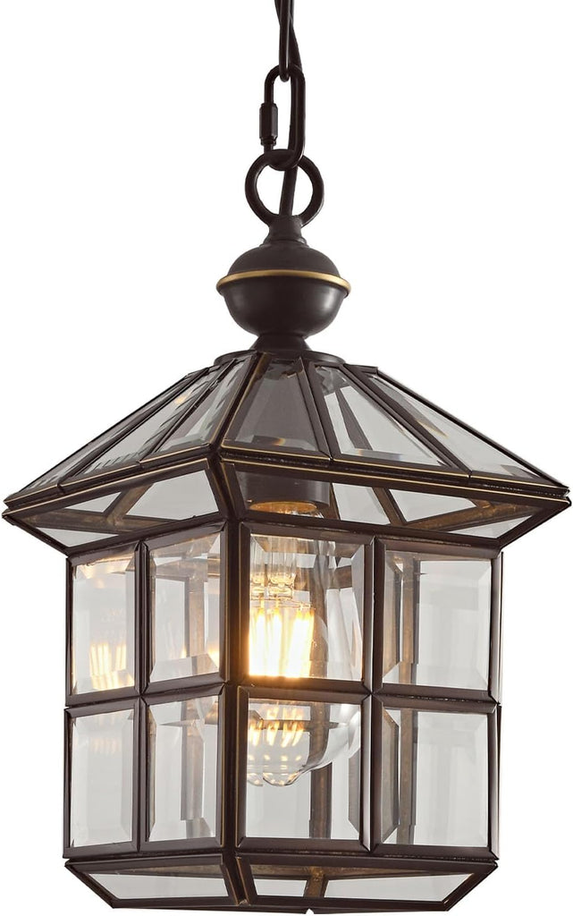 Mi Copper Outdoor Pendant Light 12.6in Exterior Hanging Porch Lights Oil Rubbed Bronze Waterproof Outdoor Chandelier