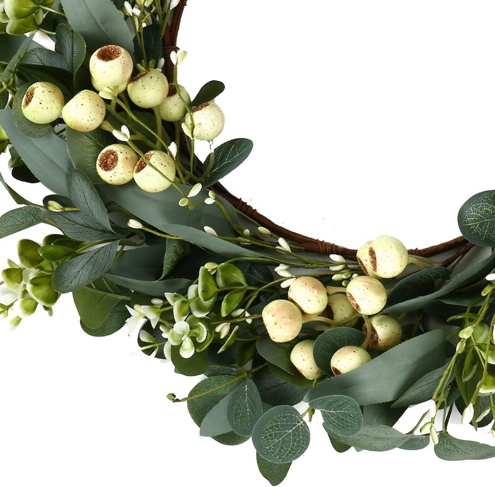 Eucalyptus Wreaths for Front Door 20 Inch Green Home Decor for Wall Porch Window Spring Summer Wreath with Big
