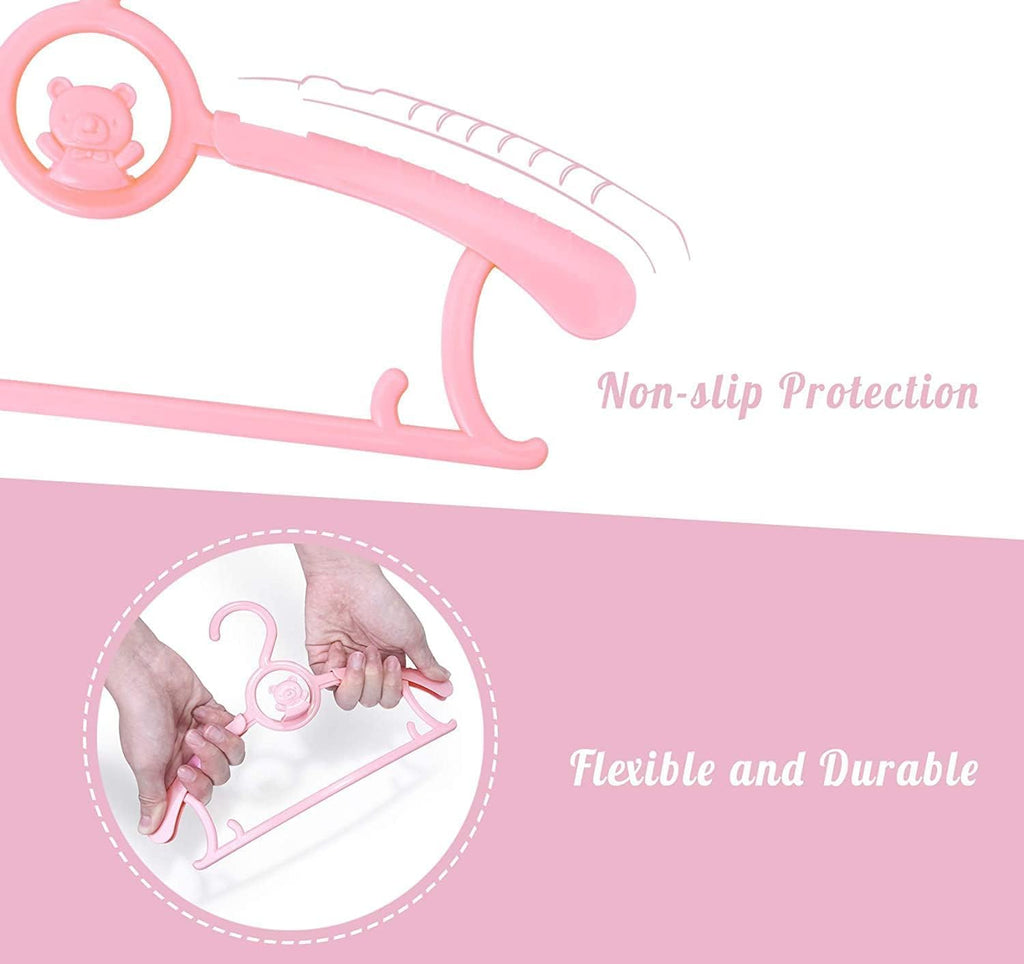Kid Clothes Hangers 50 Pack, Plastic Baby Hangers Space Saving for Closet