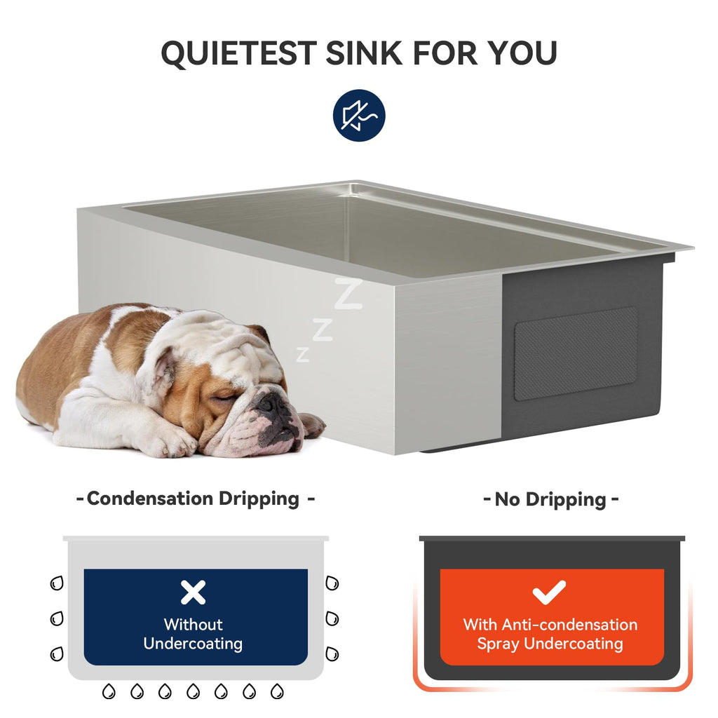 33 Farmhouse Sink Stainless Steel Apron Front Ledge Workstation Deep Single Bowl 16 Gauge Stainless Steel Kitchen