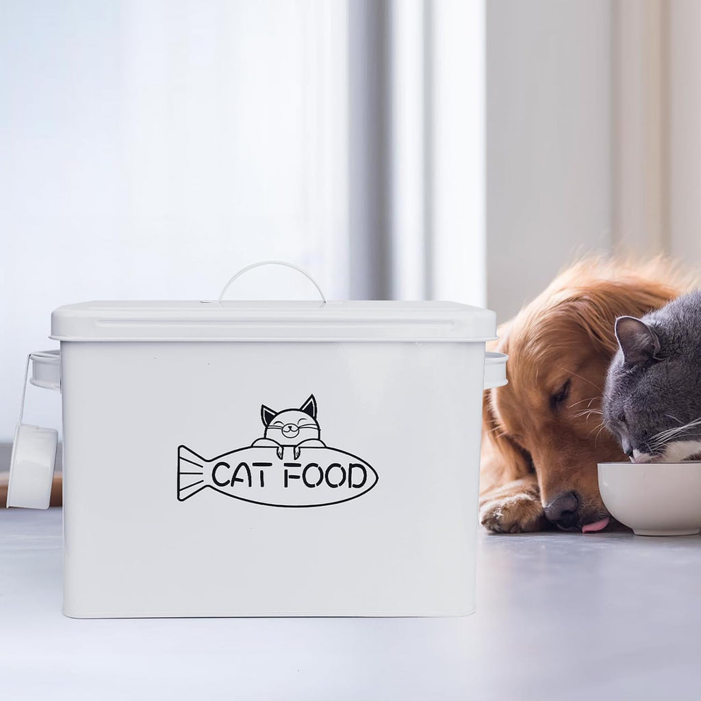 Large Dog and Cat Food Storage Container, Farmhouse Pet Food Storage Containers with Lid and Dry Food Scoop, Durable