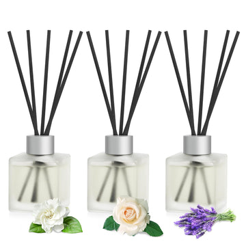 3-Pack Reed Diffuser Set, Gardenia/Lavender/Rose Scented Oil