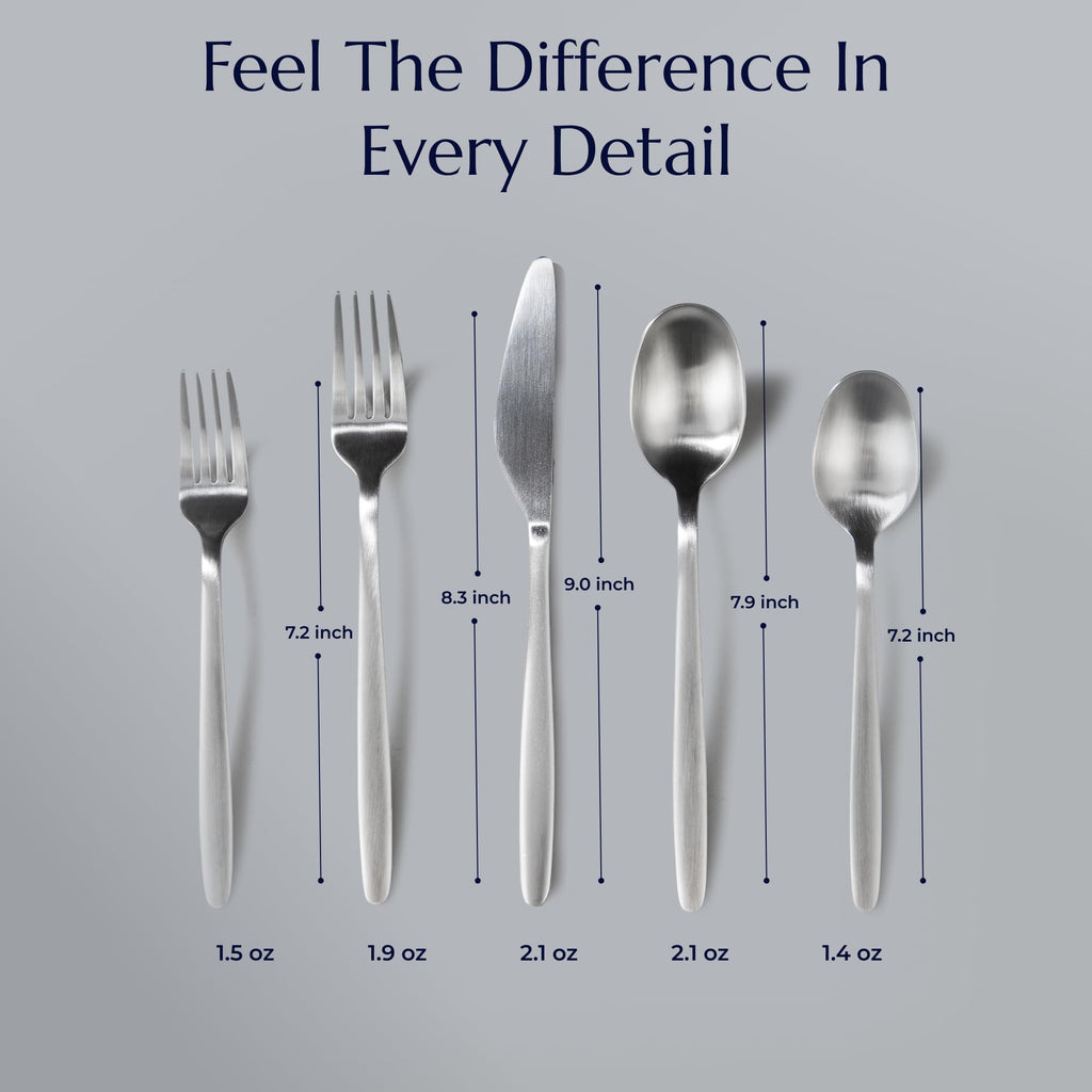 Tia 80-Piece Flatware Set, 18/10 Stainless Steel