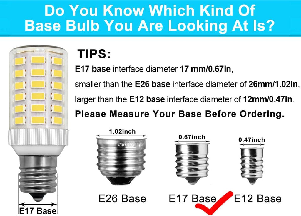 Frigidaire Freezer Light Bulb Replacement E17 Intermediate Base Compatible with Kenmore Refrigerator Replace