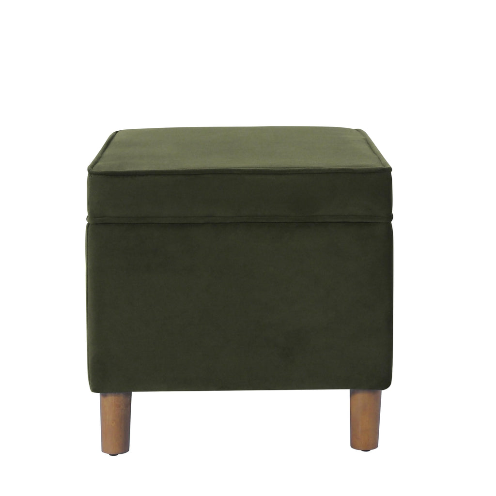 24" Dinah Collection Storage Ottoman - Loden Green Velvet