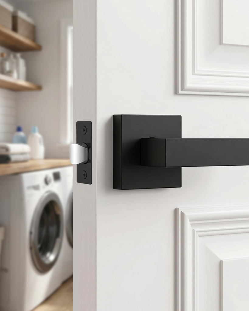 Matte Black Passage Door Handles Interior, Closets - 4 Pack