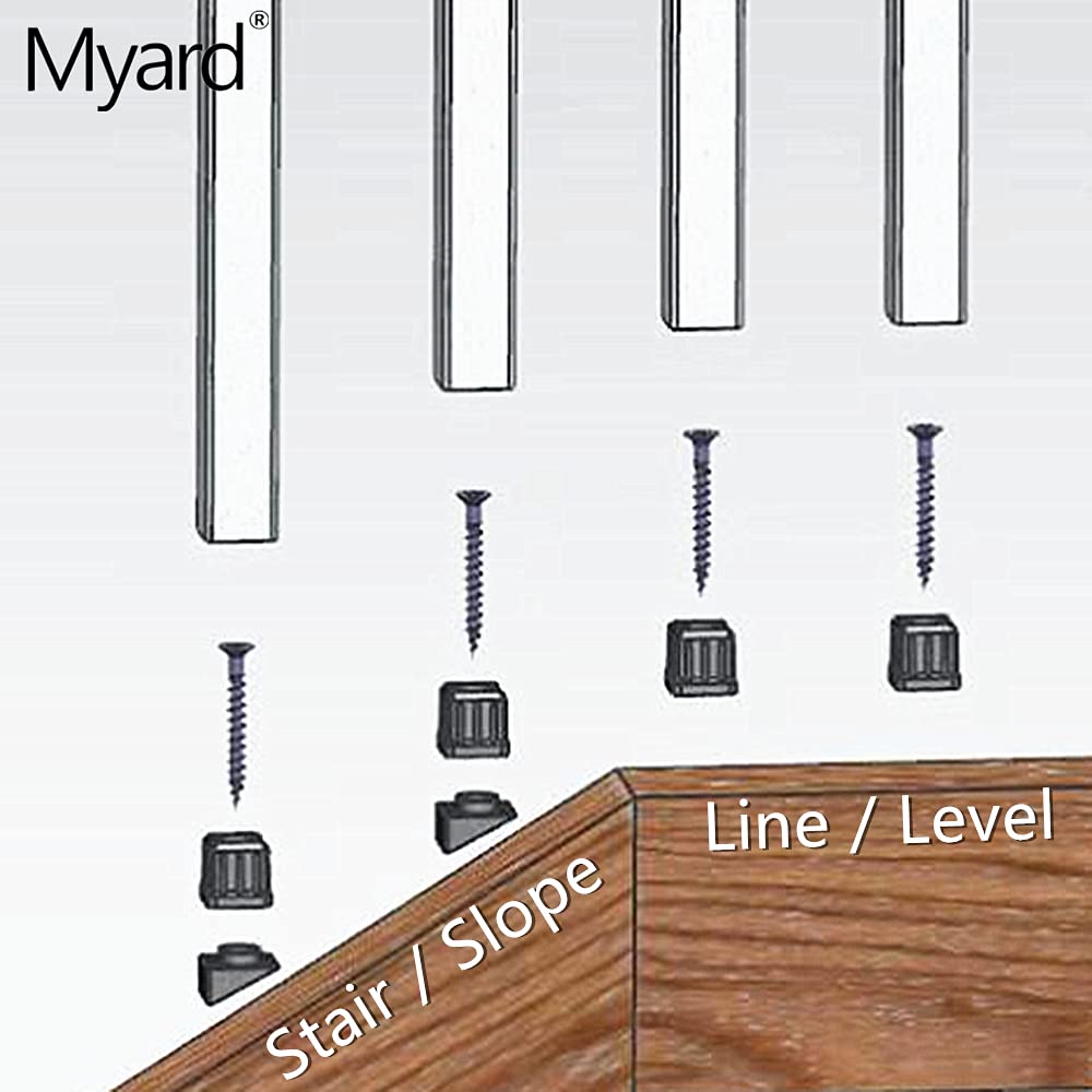 3/4" Anti-UV Square Baluster Connectors, Black, 100-Pack