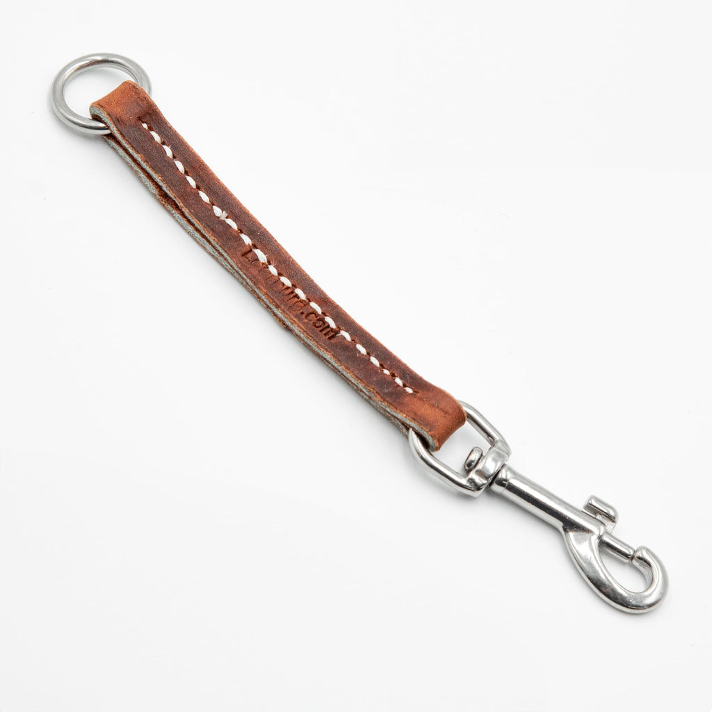 Black Leather Pull Tab w/Stainless Steel Hardware