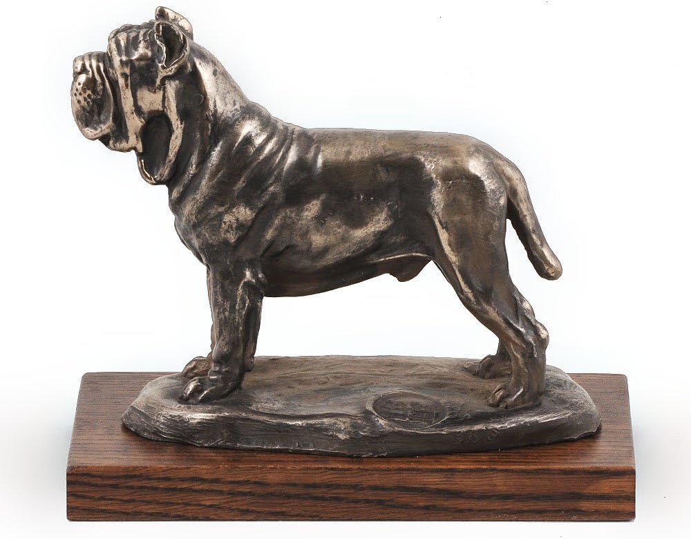 Mastino Neapolitano Dog Statue - Unique Edition ArtDog Collection - Handmade Wooden Base Cold Cast Bronze Figurine