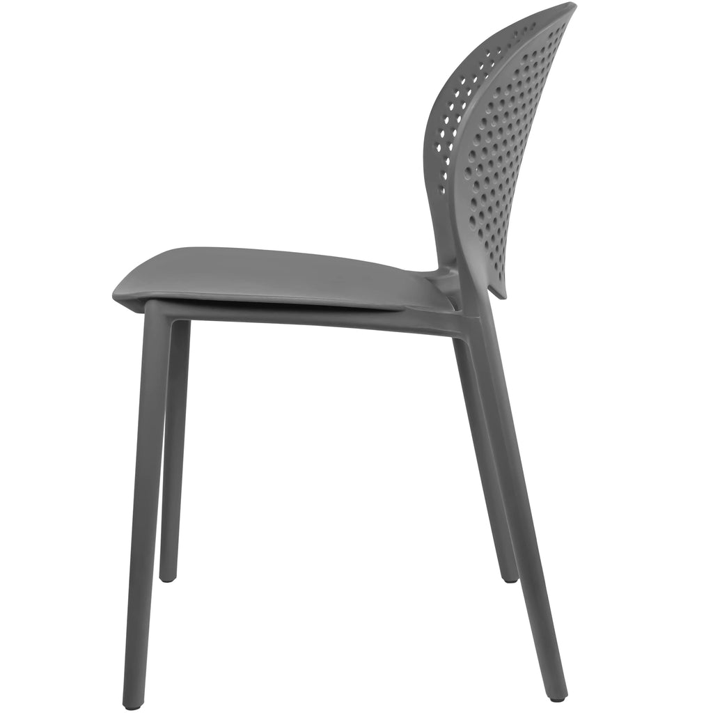 Set of 3 Patio Dining Chairs | Modern Stackable Outdoor Pool Side Chair | Weather Resistant Plastic for Yard, Porch