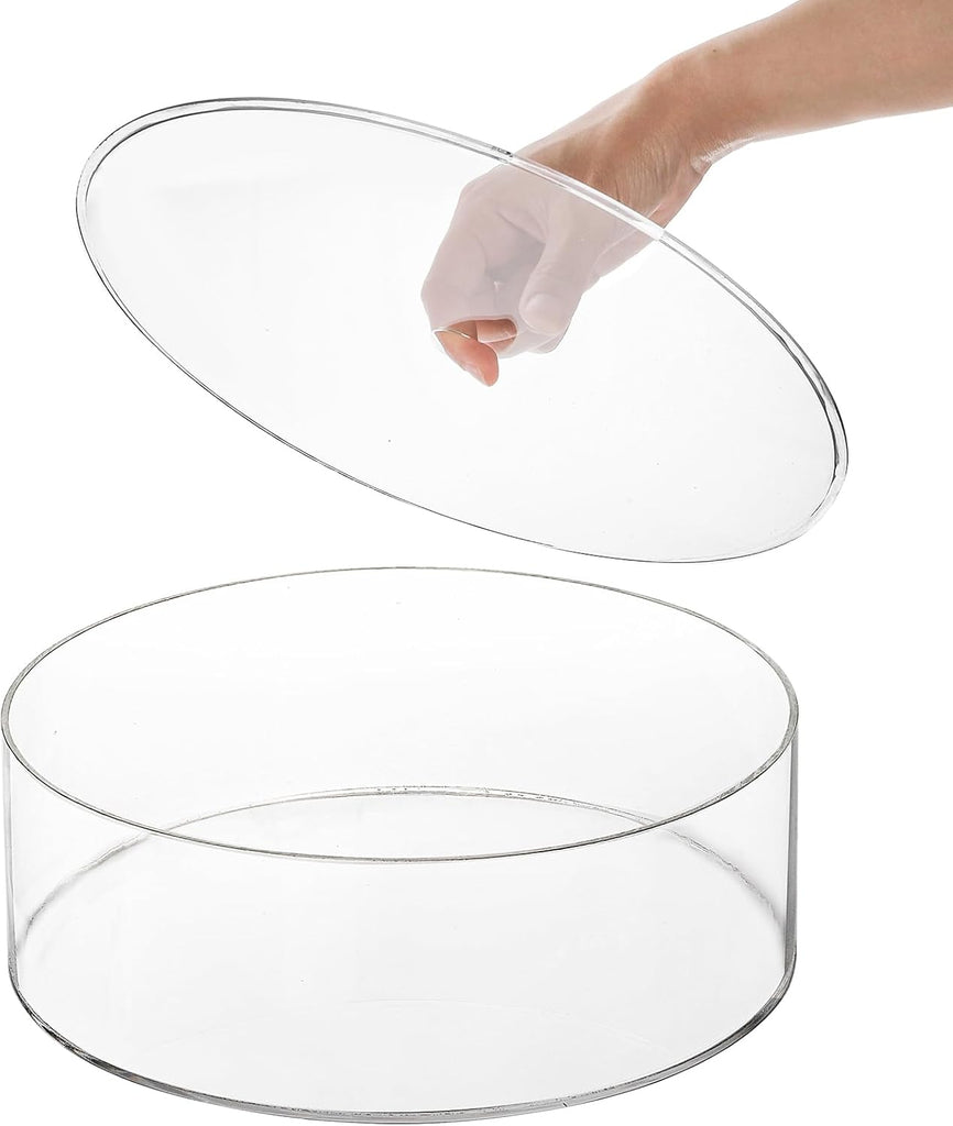 11.8 Inch Clear Acrylic Cake Stand, Round Cylinder Display Riser Dessert Cupcake Holder with Hollow Bottom Removal