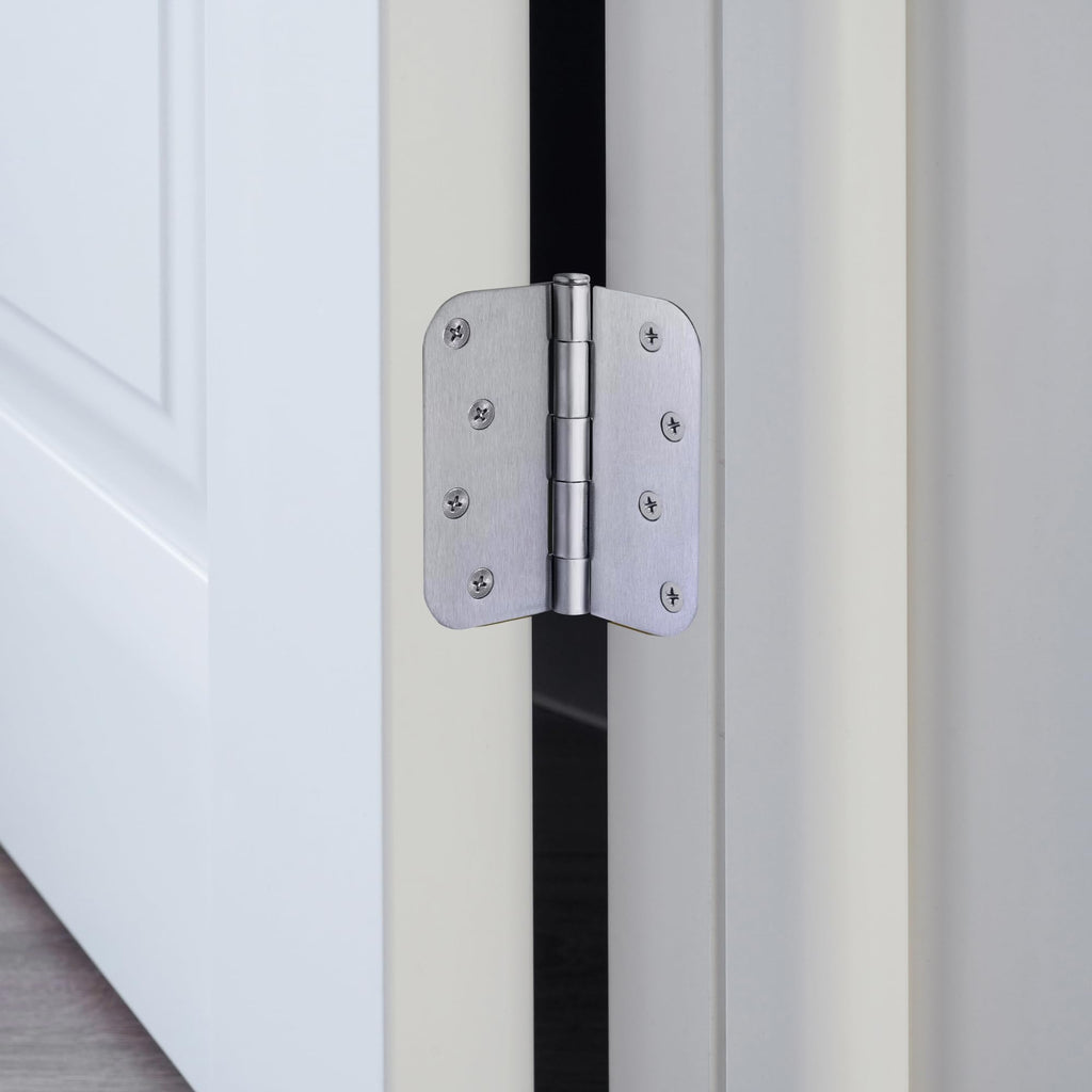 Interior Door Hinge, 4", Brushed Chrome