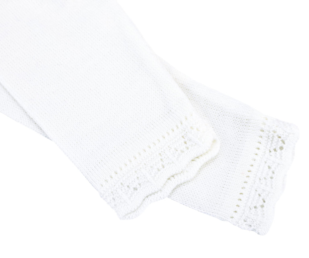 Baby Girls' Knit Long Sleeve Button Closure Bolero Cardigan Shrug White
