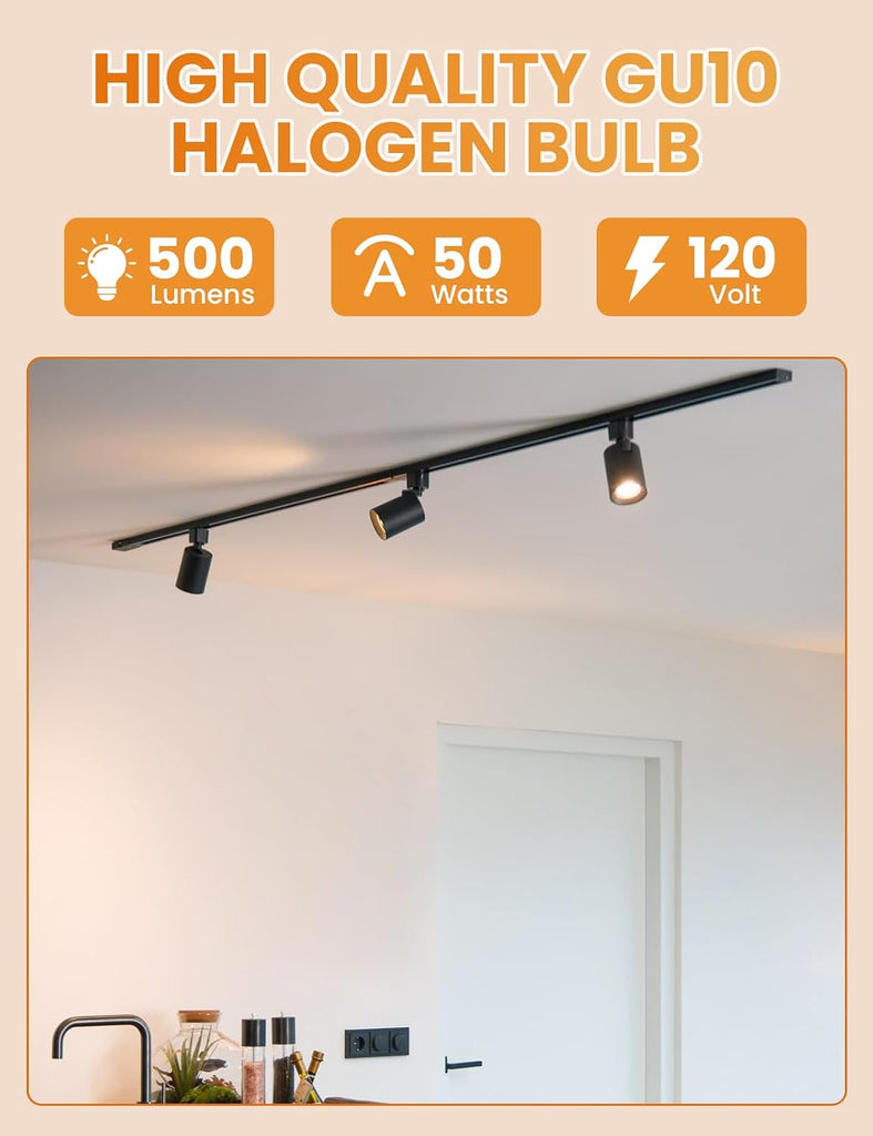 GU10 Halogen Bulb, 120V 50W Halogen Light Bulbs with Glass Cover for Candle Warmer, MR16 GU10+C 2700K Warm White