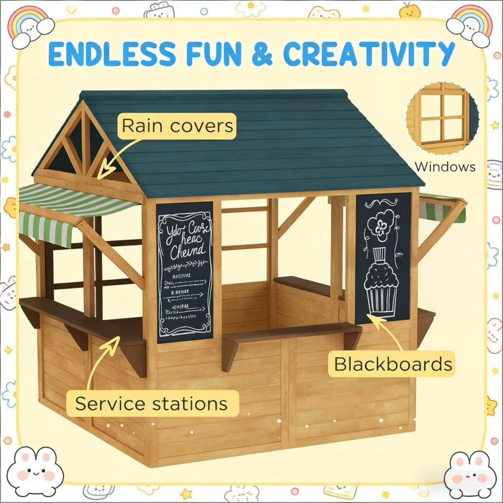 Outdoor Wooden Playhouse for Kids