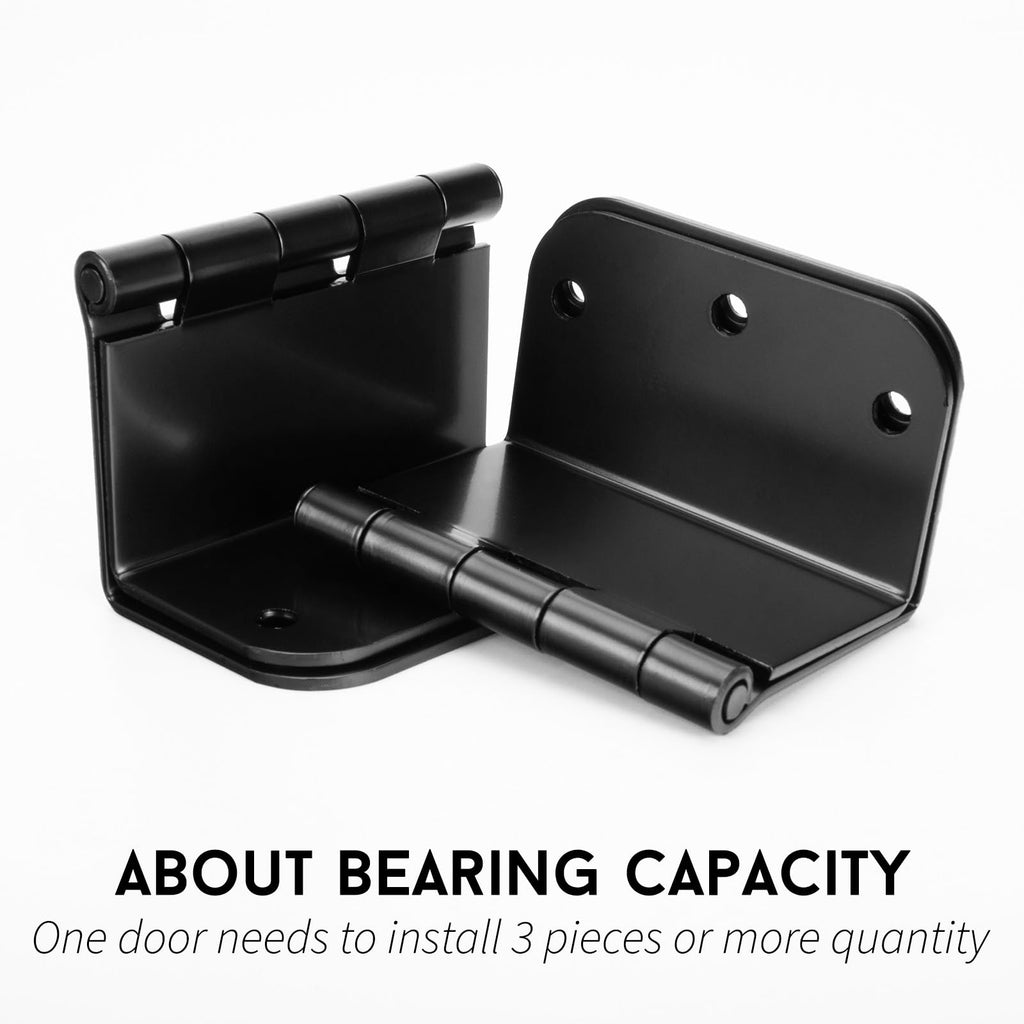 6 Pack Matte Black Offset Door Hinges 3.5" with 5/8" Inch Radius