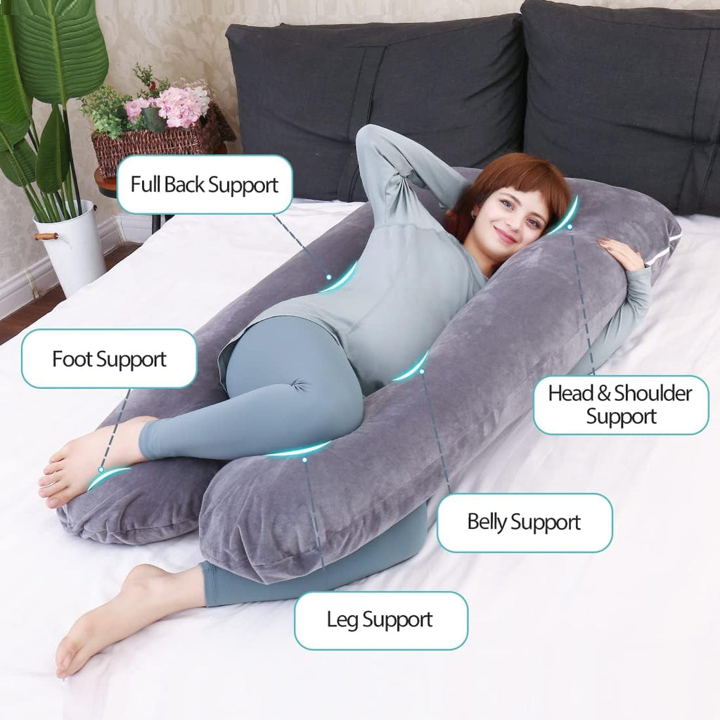 Pregnancy Pillow, U Shaped Full Body Pillow for Maternity Support, Sleeping Pillow with Cover for Pregnant Women