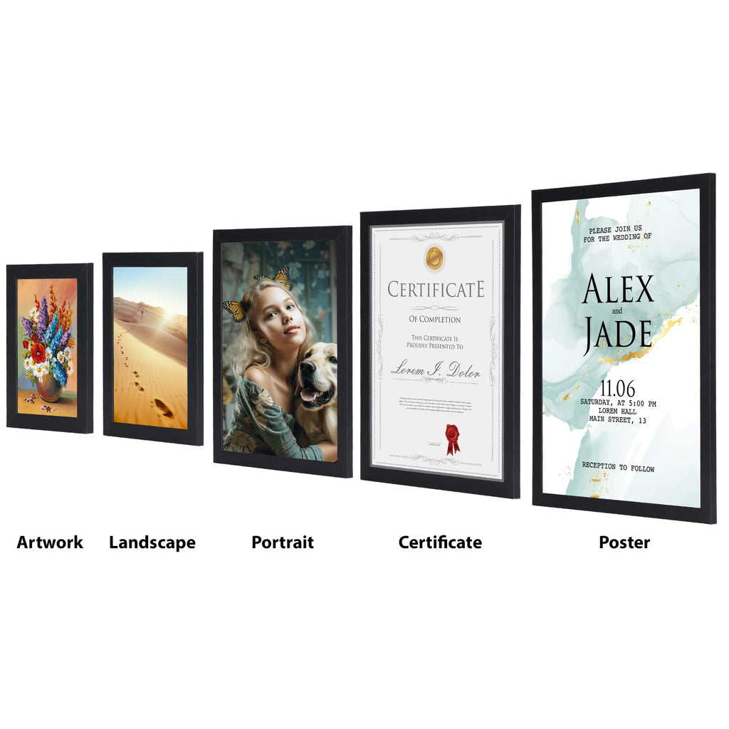 4x6 Picture Frame Set of 15, Black Picture Frames for 4 by 6 Photo