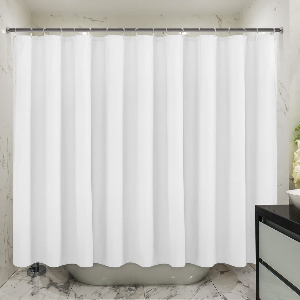 Embossed Microfiber Extra Wide Shower Curtain Liner 108 x 72 inches, Soft Fabric Shower Curtain Washable and Water