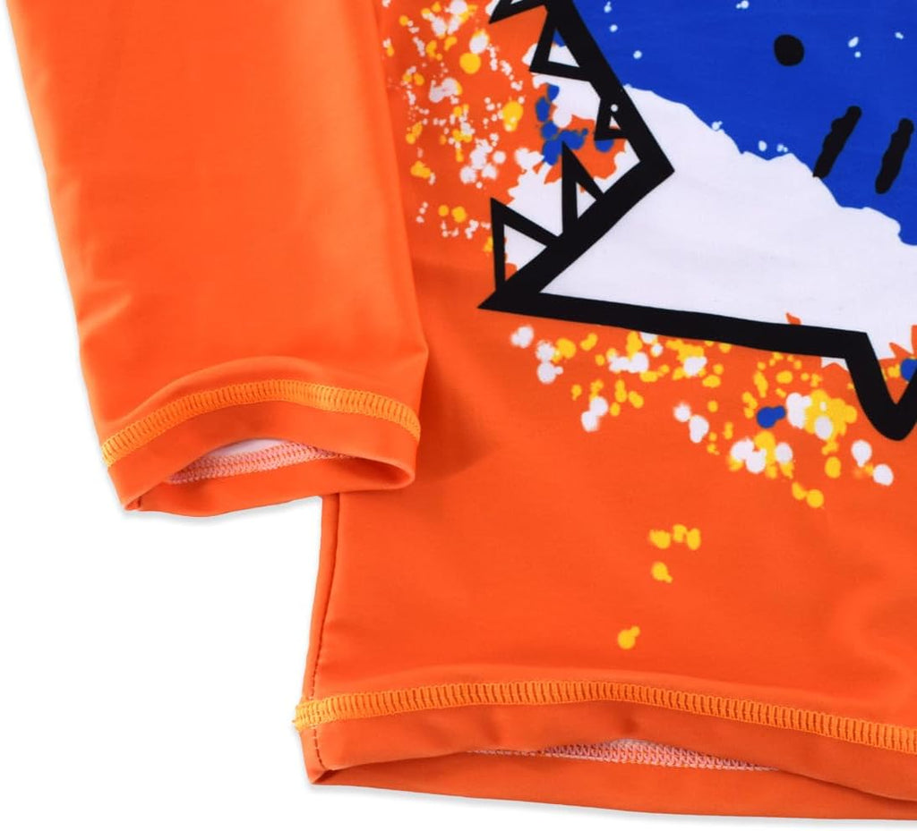 Boys Long Sleeve Rash Guard 2 Piece Swim Set UPF 50+