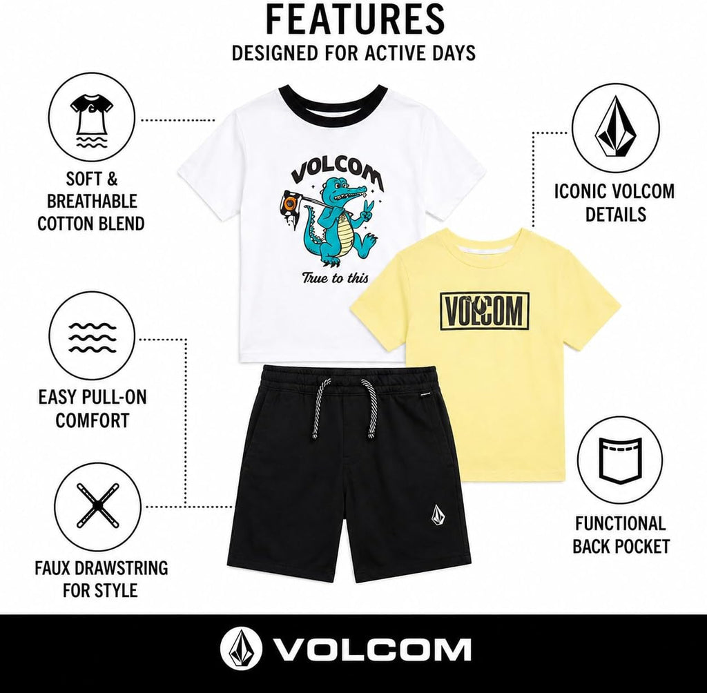 Baby Boys Piece Graphic Tees & Pull-On Shorts Set for Active Play