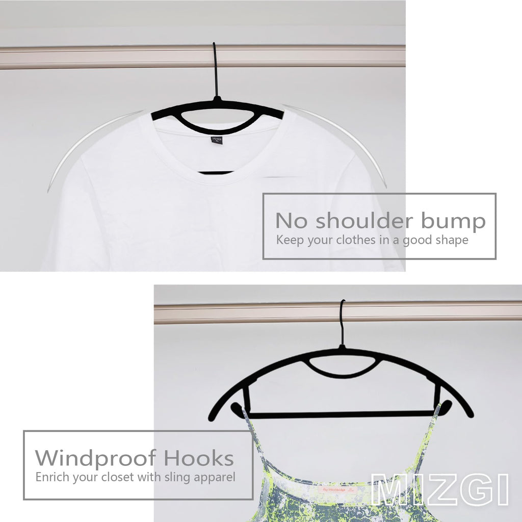 Premium Velvet Hangers 50-Pack, No Shoulder Bump Hangers W/Tie Bar Ultra Thin Space Saving Non Slip Hanger Heavy Duty