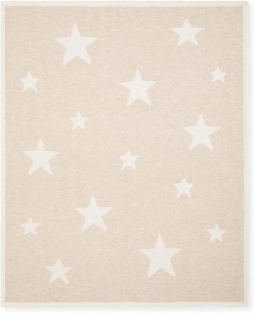 100% Cashmere Baby Blanket Star Design 32" x 40" Cream