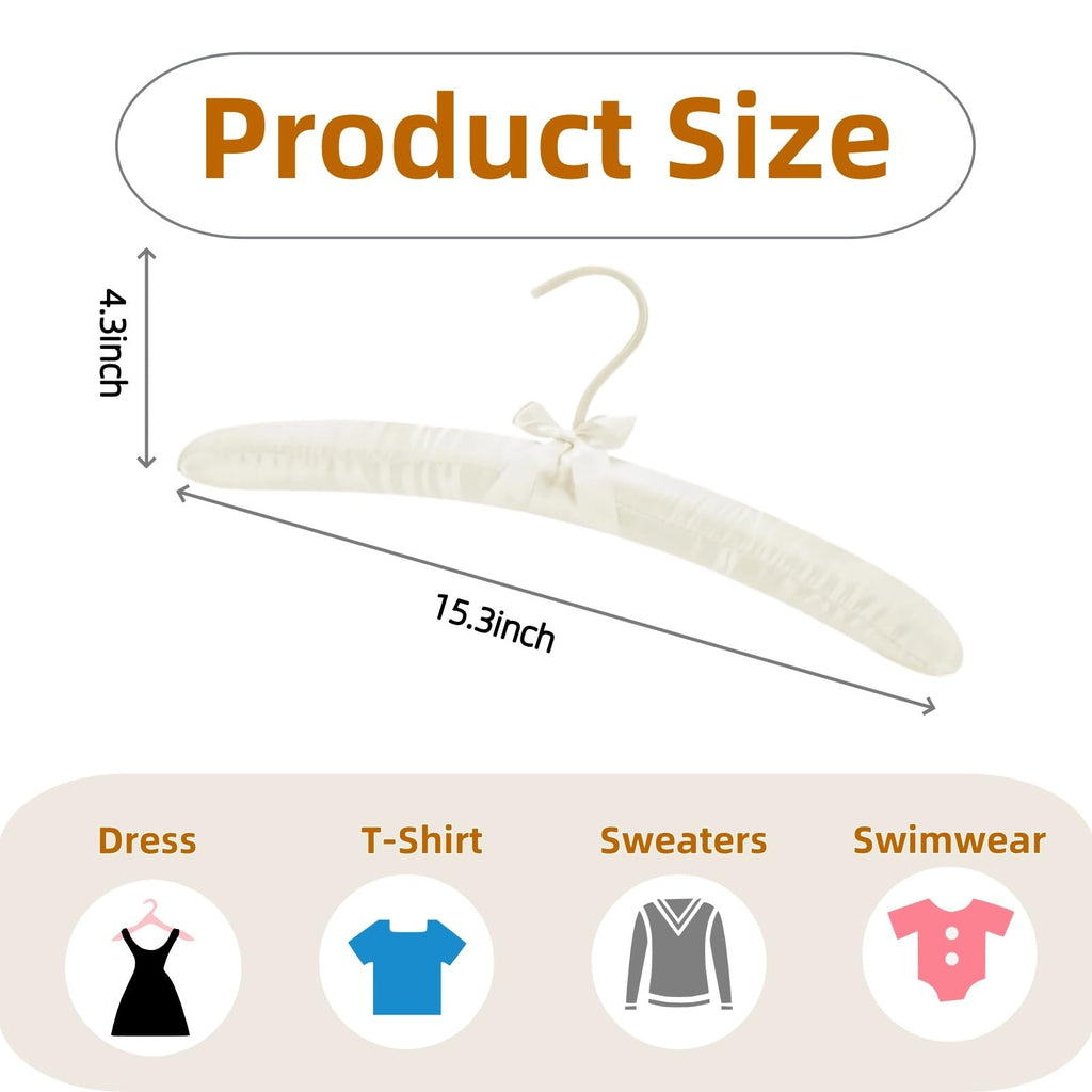 Satin Padded Hangers, Thicker Padded Hangers for Women Clothing, Cute Hanger