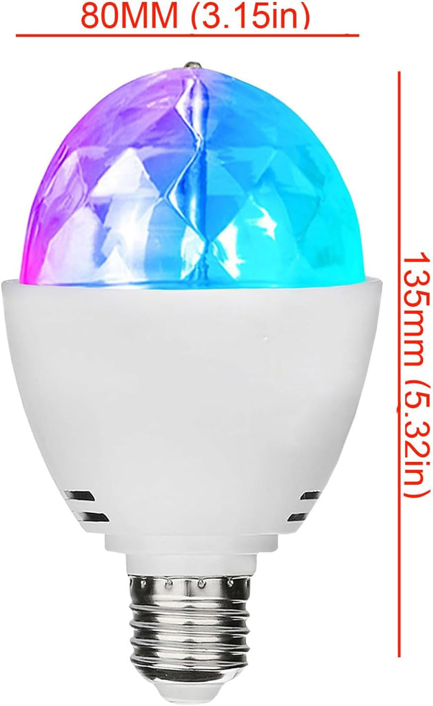 LED Light Bulb, Sound Activated Rotating Magic Light Colorful Disco Light Bulb, Strobe AC 85-265V E26/E27 RGB