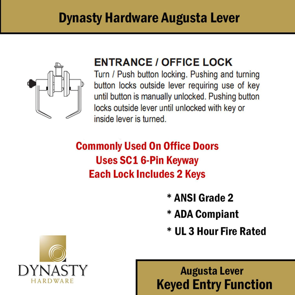 Commercial Door Lock Keyed Lever Lockset, ADA Compliant, Grade 2 Heavy Duty Door Handle with Lock , Entry - Door Lever