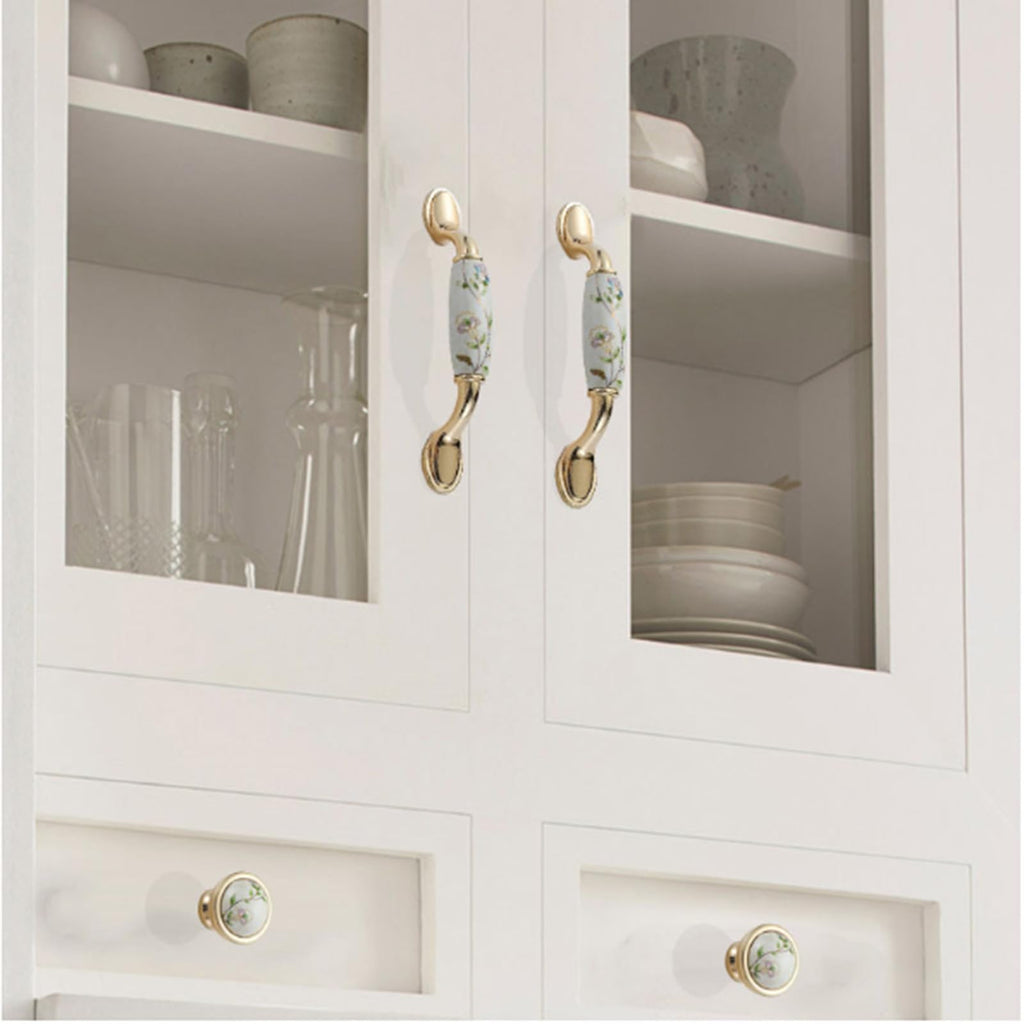 Ceramic Door Knobs, 2 Pcs Retro Furniture Handle, Vintage Antique Drawer Pulls Cupboard Knob, Cabinet Pull Handles