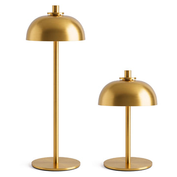 12" Mushroom Rechargeable Cordless Set of 2 Table Lamp, 5200mAh Touch Dimmable Battery Operated Table Light
