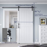 36in x 84in MDF Sliding Barn Door with 6.6ft Barn Door Hardware Kit & Handle, Pre-Drilled Holes Easy