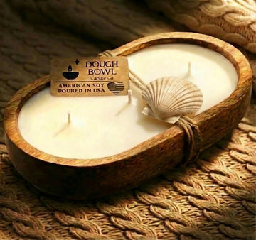 Bowl Candle Co. Ocean Candle for Women or Men - 10x6 3 Wick Scented Candles, Large Wood Luxury Soy Wax Candles in