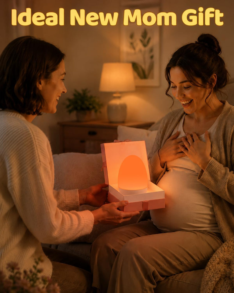 Egg Night Light, Baby Essentials for Newborn, Rechargeable Baby Night Light with 3 Color Temperatures + 12 RGB