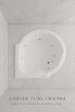 Tubs - CW6464 - Modern Acrylic Fiberglass Soaking Corner Bathtub - Drop in White Curved Rounded Acrylic Corner Bath