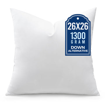 Euro Pillow Inserts, Pack of 1, 26x26 Inch Fluffy Soft Throw Pillow Inserts Filled with Plump Stuffer, Square