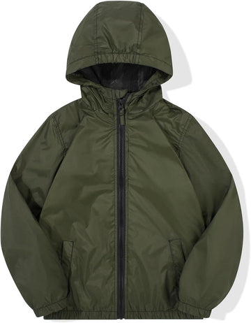 Boys Waterproof Rain Jacket Windbreaker Lightweight Coat Kids Raincoat Outerwear