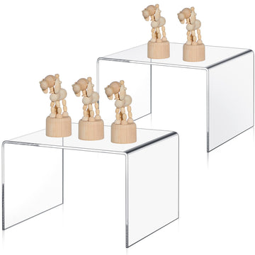 2 Pcs 8'', 10'' Large Clear Acrylic Shelf Riser, 5mm Thick