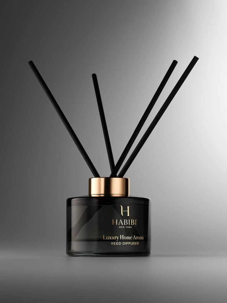 Splended Sunset Essential Oil Diffusers, Luxury Reed Diffuser Set with Oil & 4 Bamboo Sticks, Fruity Floral