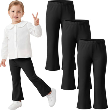 3 Pack Toddler Girls Flare Pants Cotton Soft Flare Leggings Pants